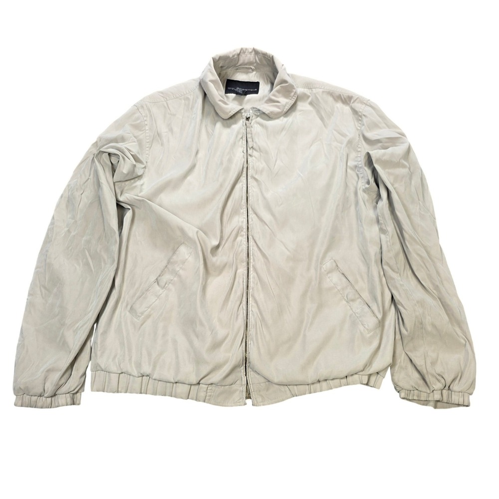 Croft & Barrow Full Zip Bomber Harrington Jacket Men's Size LT Tan Lightweight